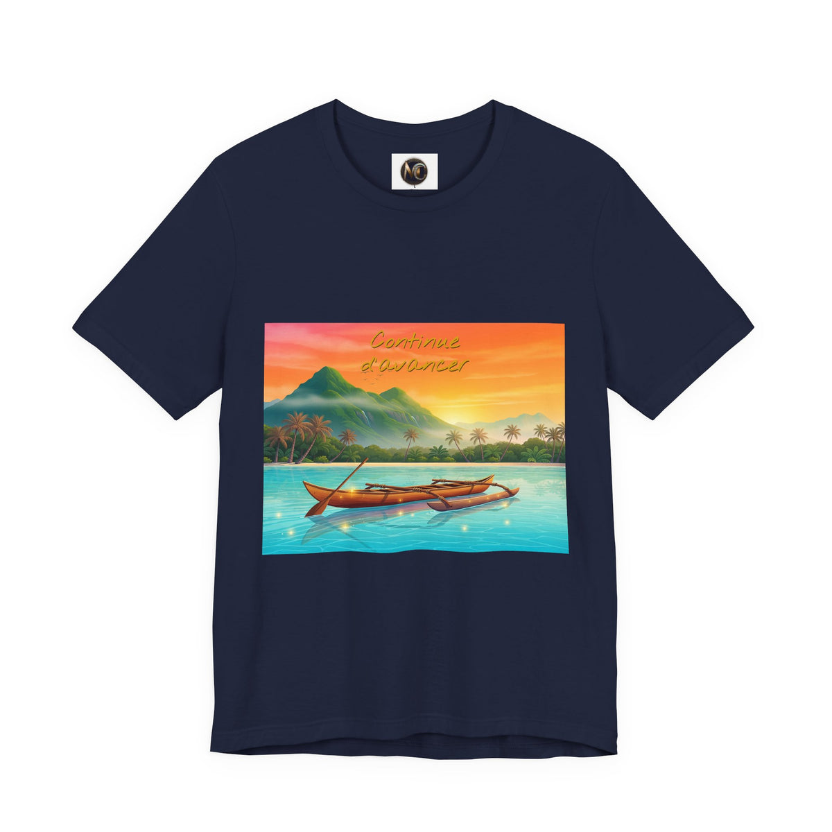 Sunset Longtail Boat Tee — Tropical Beach Graphic T-Shirt