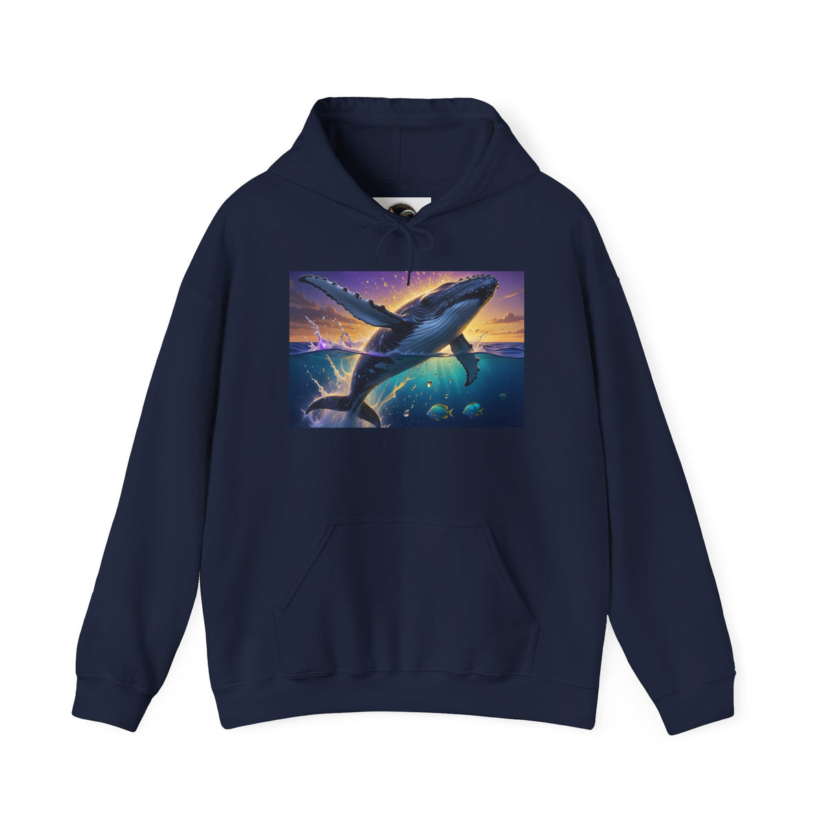 Mystic Whale Sunset Hoodie — Ocean Fantasy Graphic Pullover