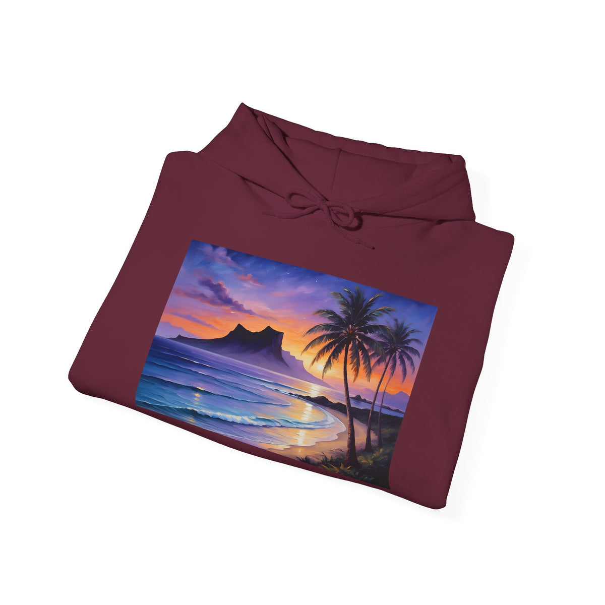 Sunset Beach Hoodie — Tropical Palm Sunset Graphic Sweatshirt