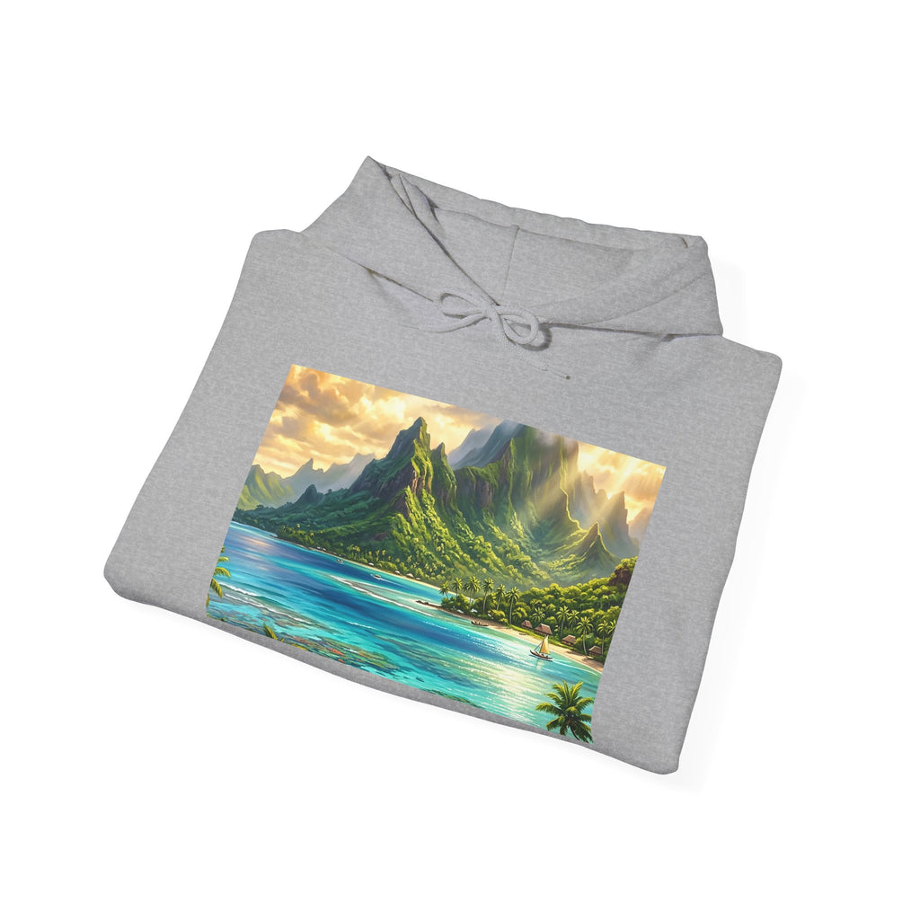 Tropical Beach Hoodie – Scenic Island Sunset Pullover