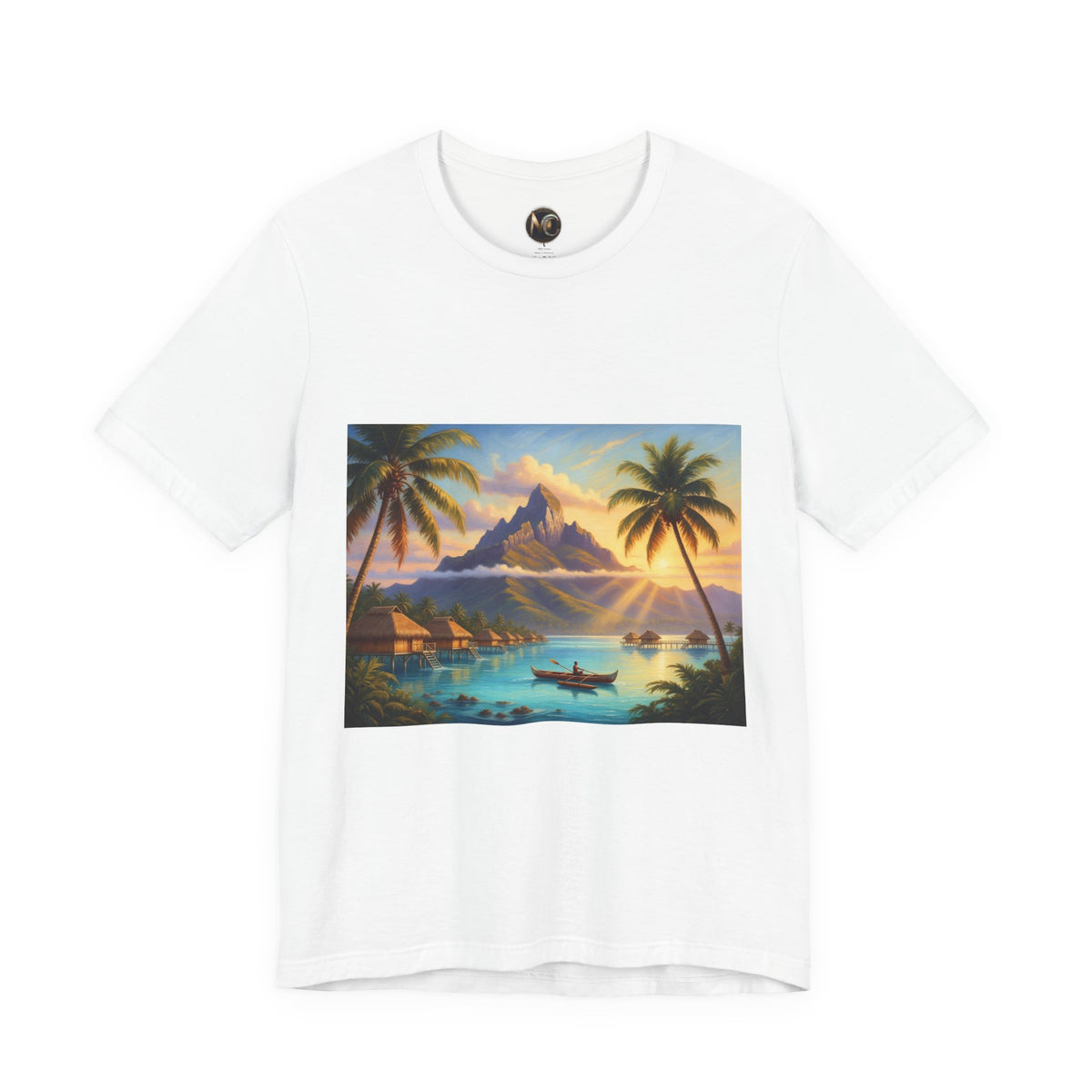 Tropical Sunset T-Shirt — Island Lagoon Scenic Tee