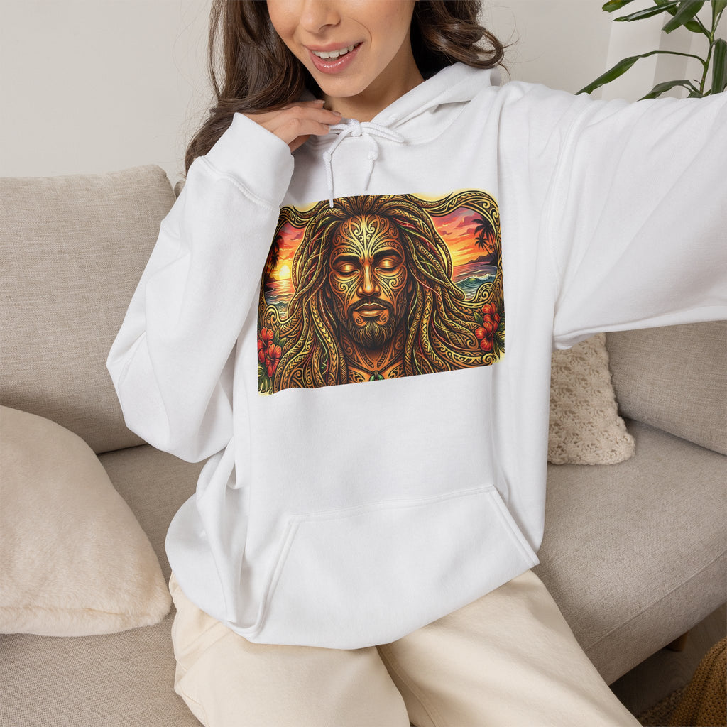 Spiritual Mystic Hoodie — Sunrise Third Eye Meditation Back Graphic