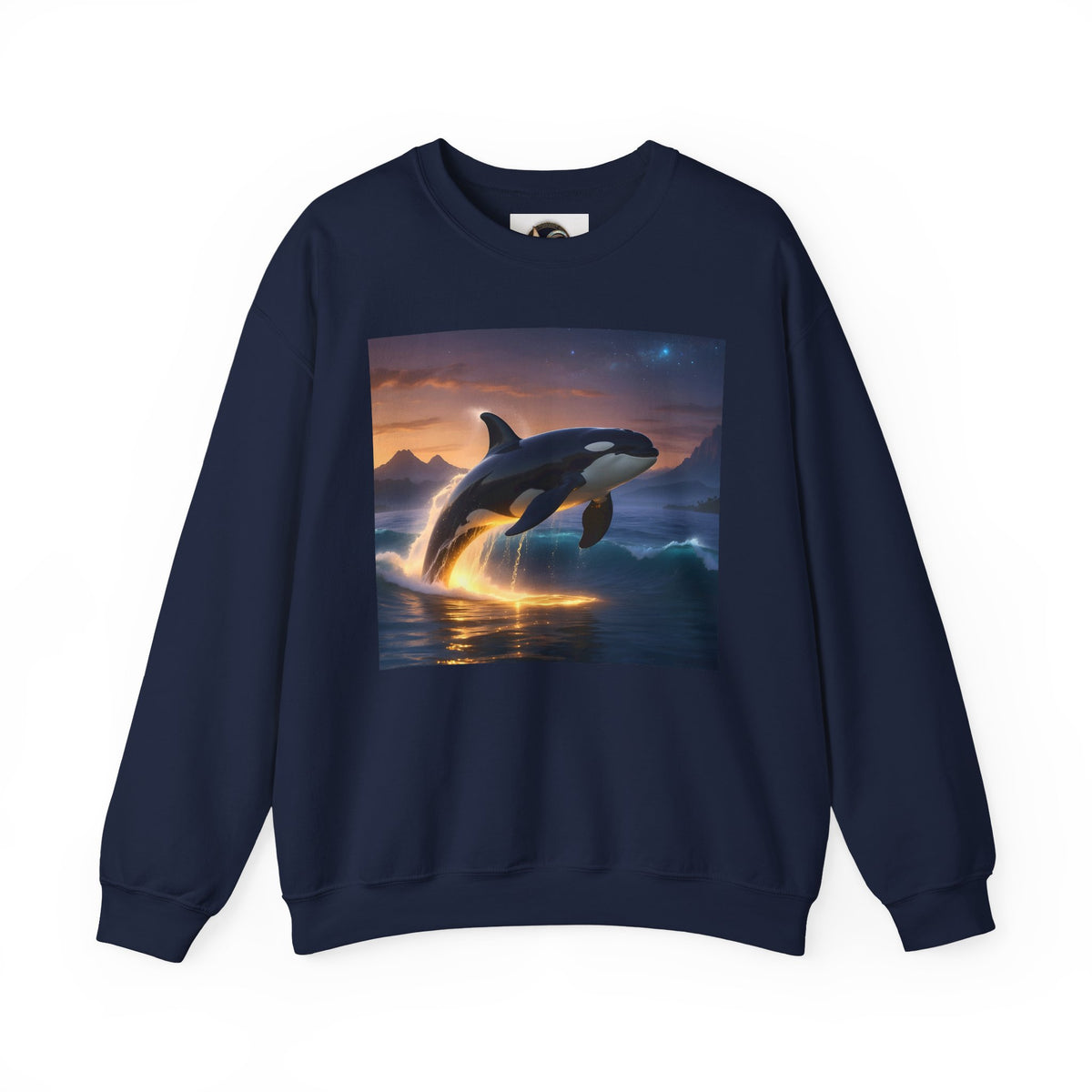 Orca Sunset Crewneck Sweatshirt — Majestic Killer Whale Graphic