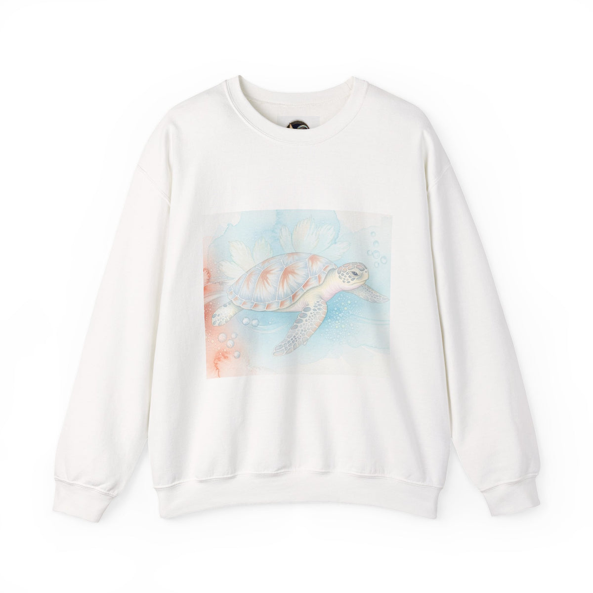 Sea Turtle Art Crewneck Sweatshirt — Watercolor Ocean Turtle Graphic