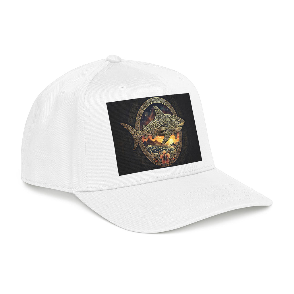 Shark Sunset Baseball Cap — Vintage Ocean Adventure Hat