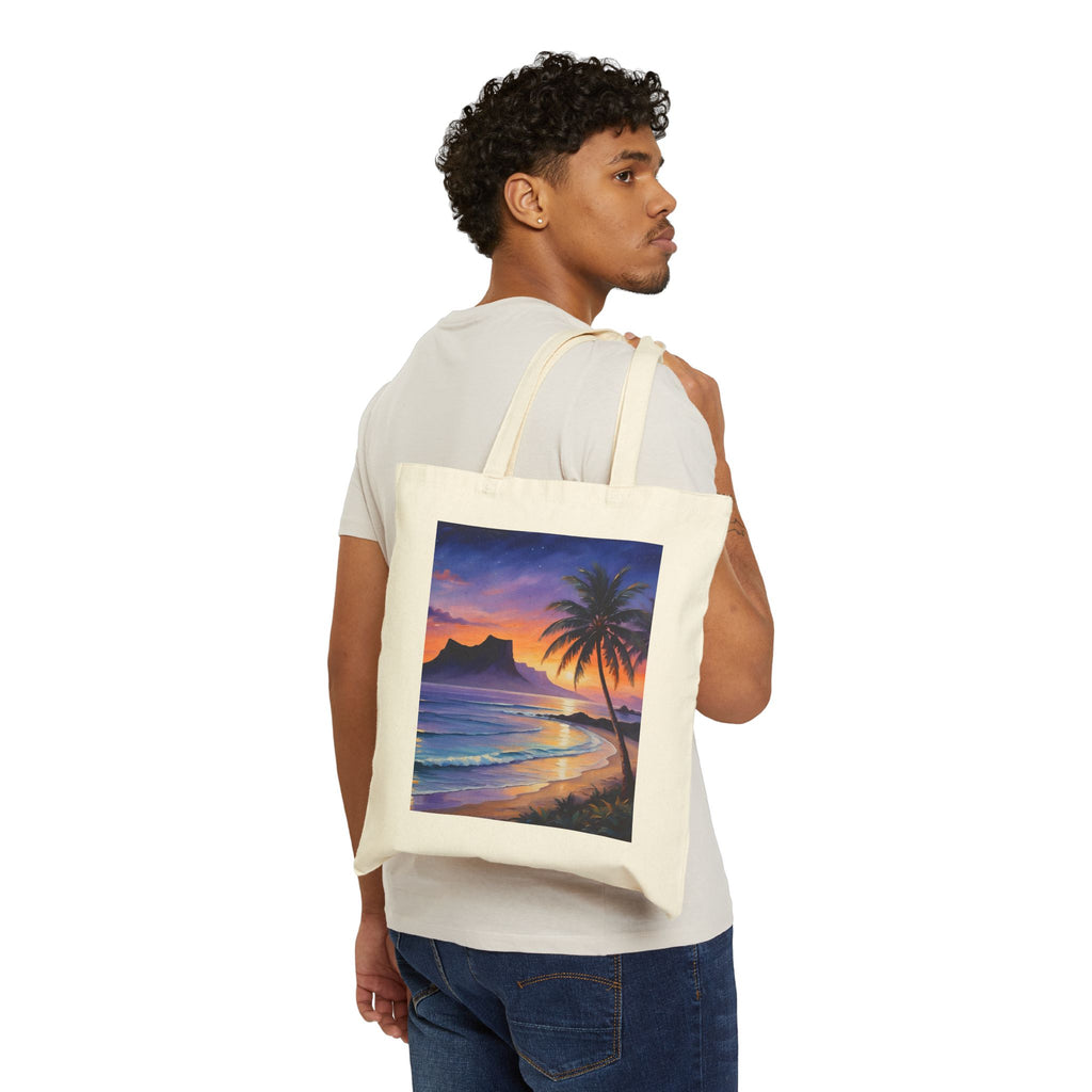 Tote Bag — Tropical Sunset Beach Canvas Tote
