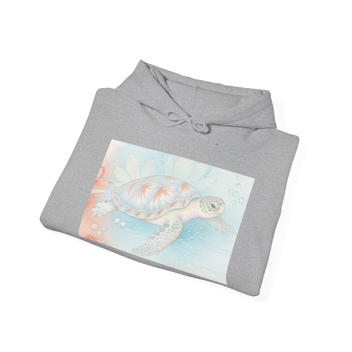 Sea Turtle Watercolor Hoodie — Pastel Ocean Turtle Pullover