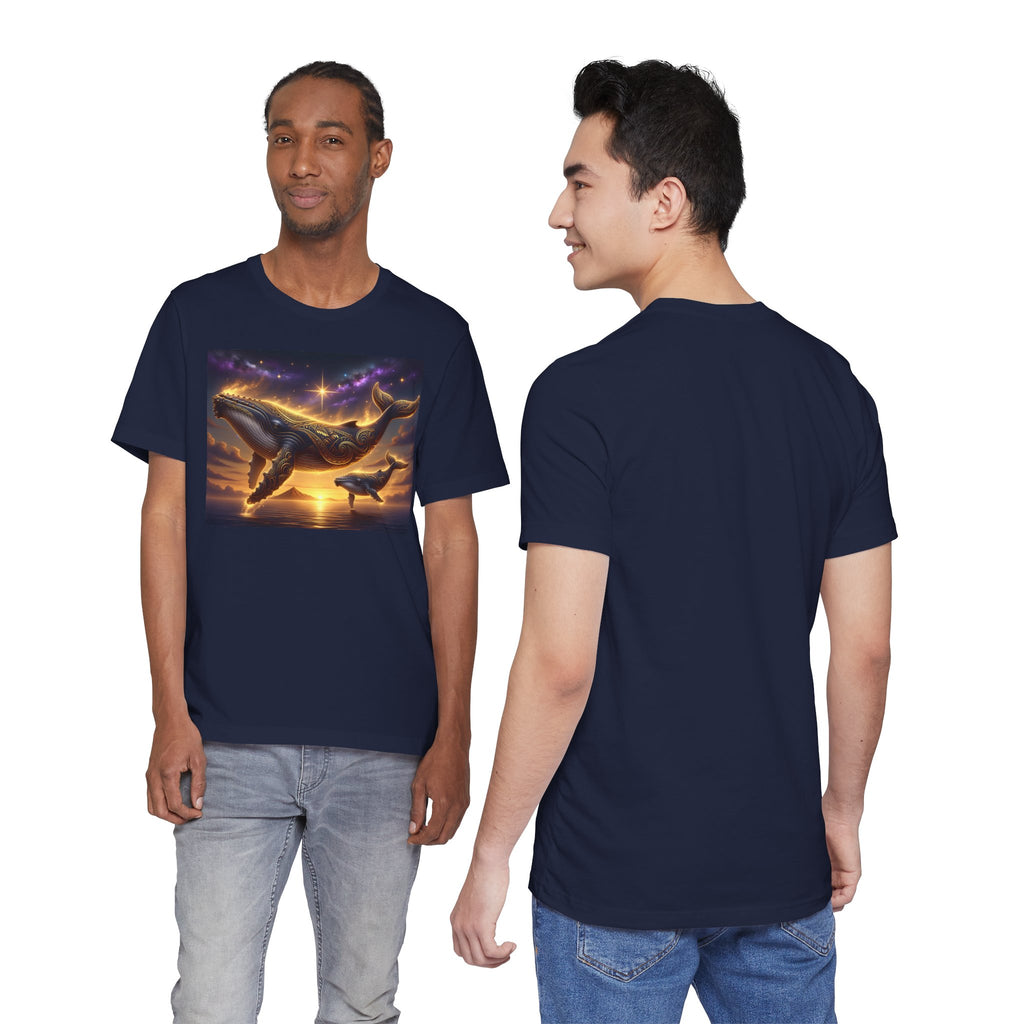 Sunset Whale Family T‑Shirt — Ocean Whale Scene Tee
