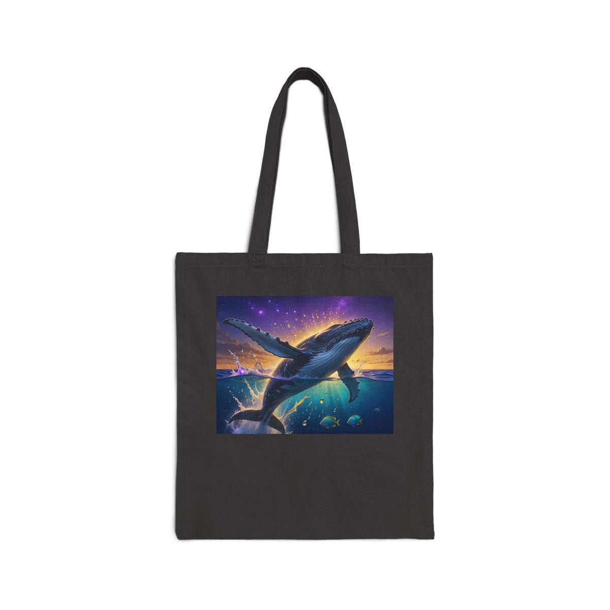 Whale Sunset Canvas Tote — Ocean Dream Reusable Bag