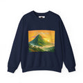 Crewneck Sweatshirt — Tropical Sunrise Volcano Graphic 'Curaçao'