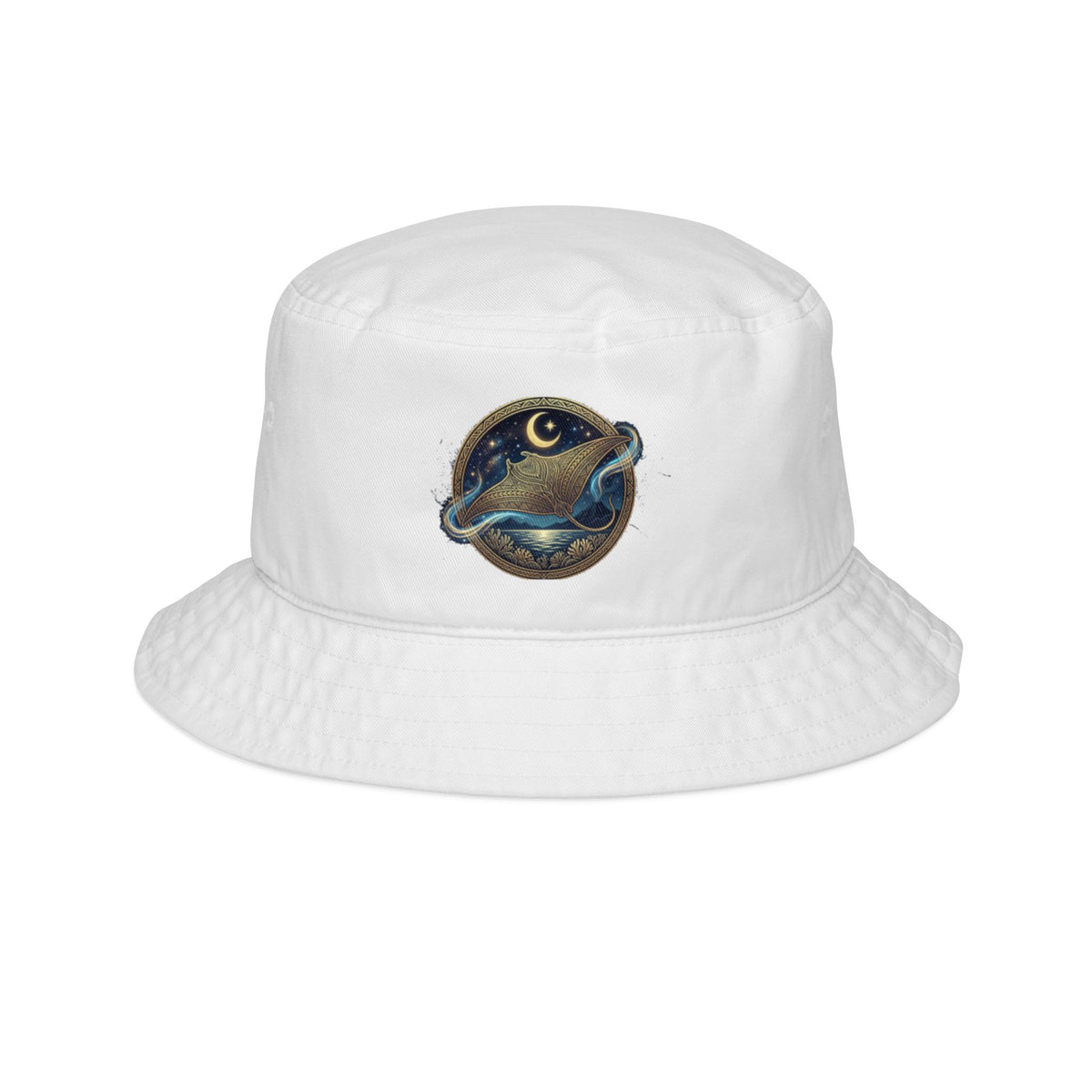Celestial Owl Bucket Hat — Moon & Stars Wildlife Graphic Hat
