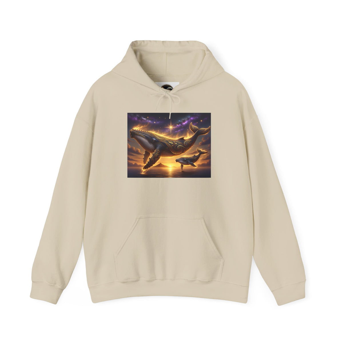 Sunset Whale Hoodie — Ocean Sunset Whale Art Pullover
