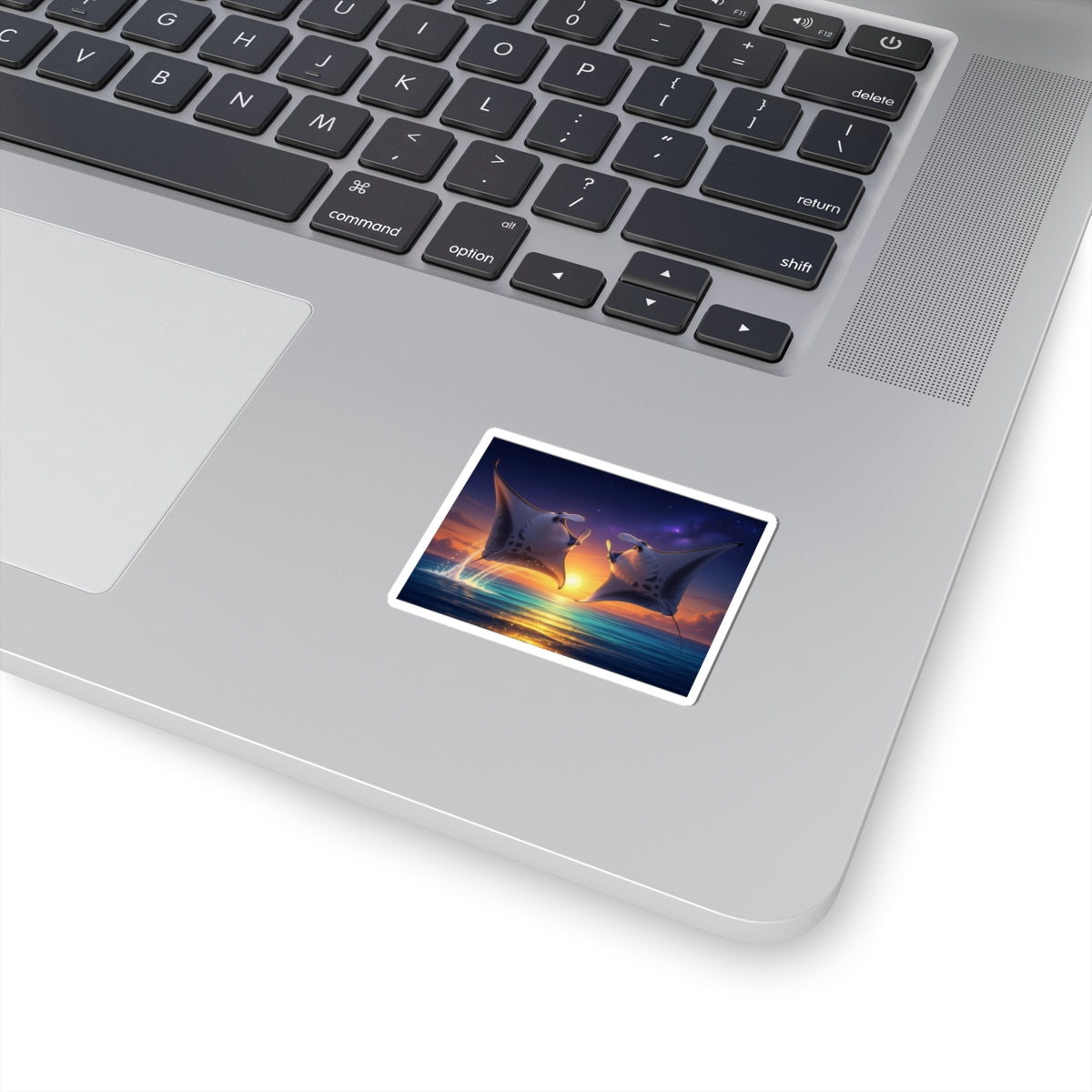 Manta Ray Sunset Sticker — Ocean Lovers Kiss-Cut Decal