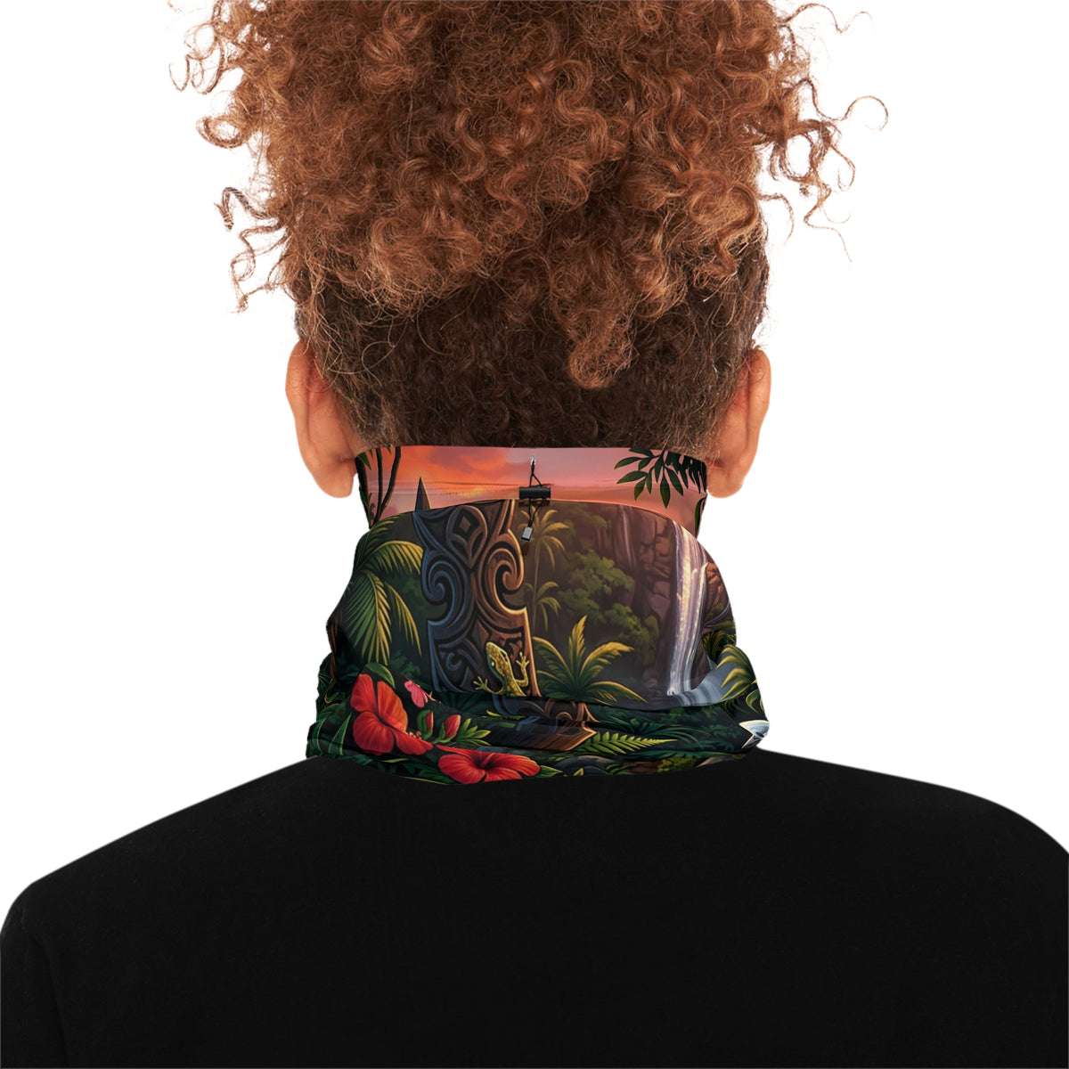 Tropical Sunset Neck Gaiter – Hawaiian Surfboard & Kākāura Winter Face Mask