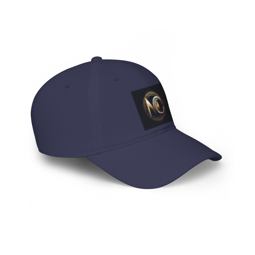 Low-profile baseball cap with gold and pearl emblem—bold minimalist hat