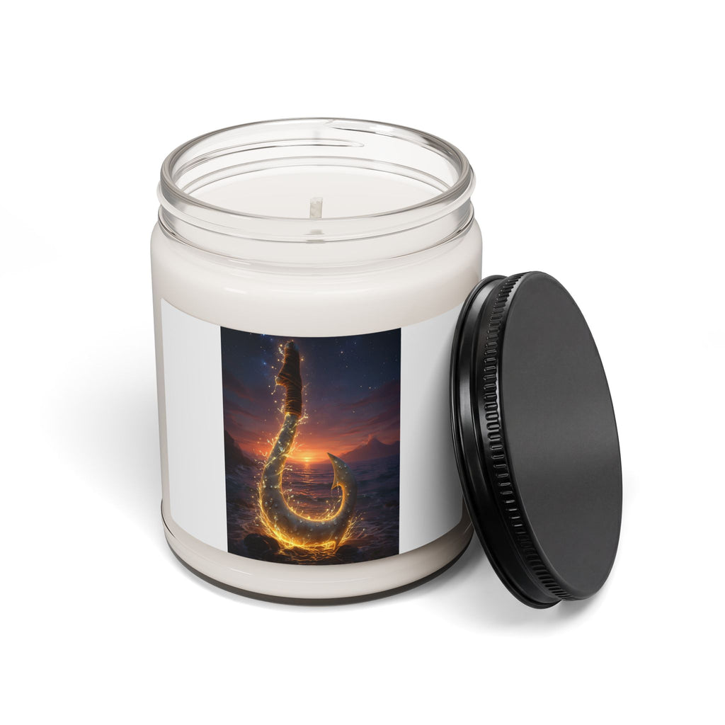 Fishing Hook Sunset Soy Candle — Ocean Breeze Scented 9oz