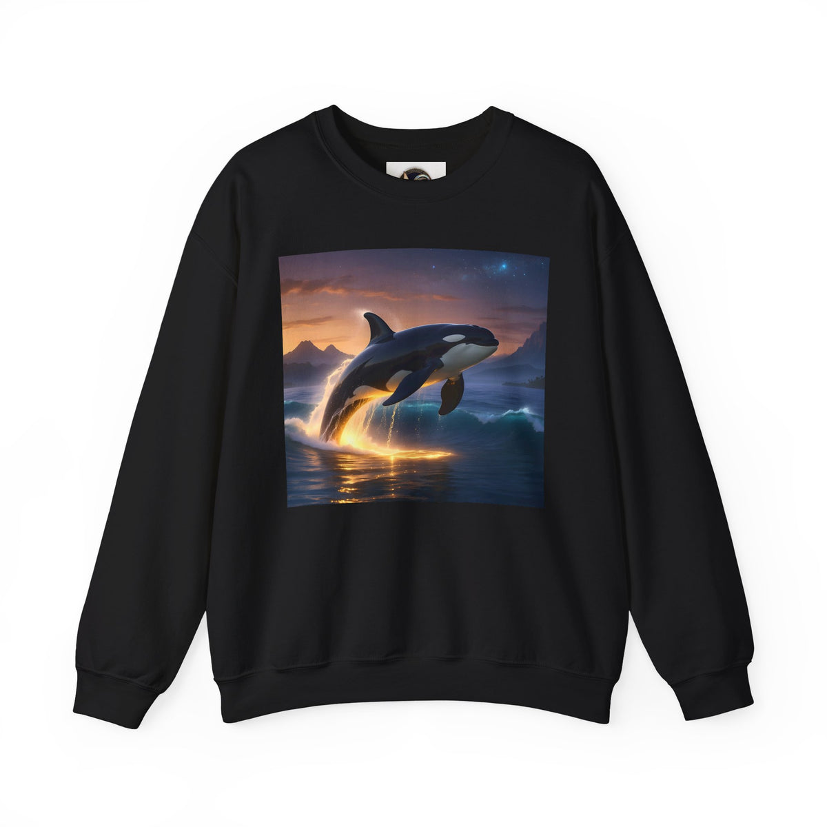 Orca Sunset Crewneck Sweatshirt — Majestic Killer Whale Graphic