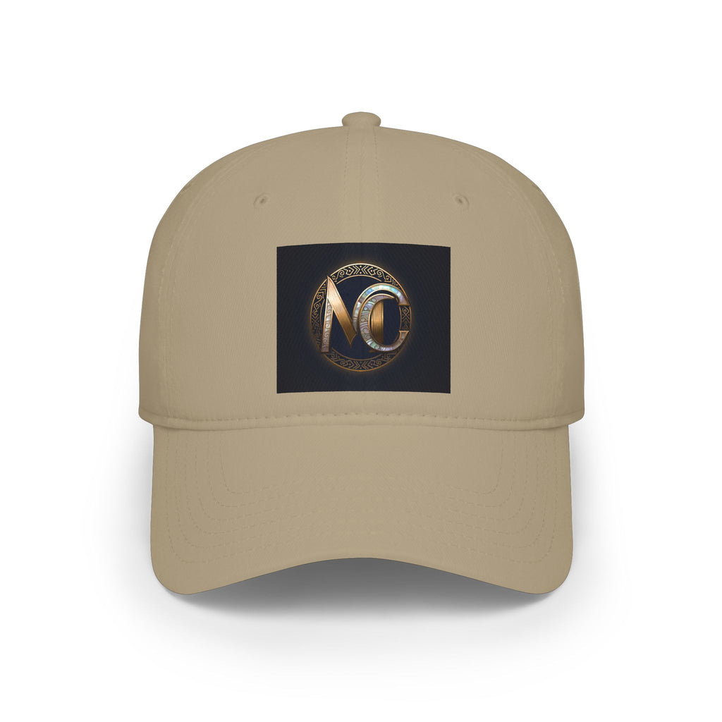 Low-profile baseball cap with gold and pearl emblem—bold minimalist hat
