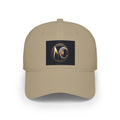 Low-profile baseball cap with gold and pearl emblem—bold minimalist hat