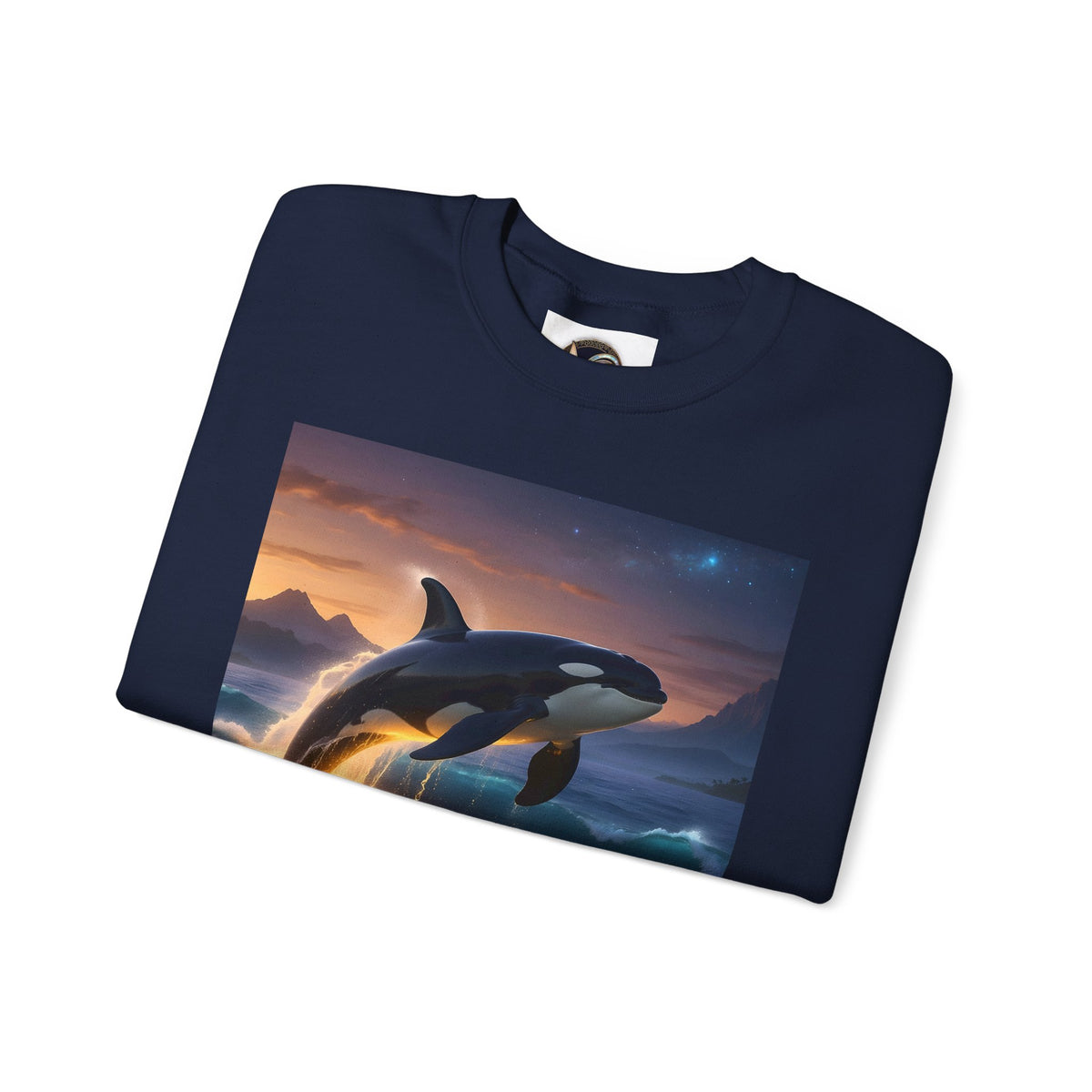 Orca Sunset Crewneck Sweatshirt — Majestic Killer Whale Graphic