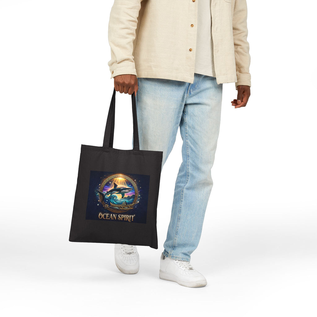 Act As Spirit Canvas Tote Bag — Spiritual Ocean Sunset Art Tote