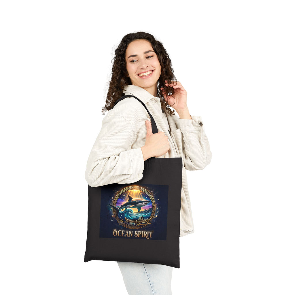 Act As Spirit Canvas Tote Bag — Spiritual Ocean Sunset Art Tote