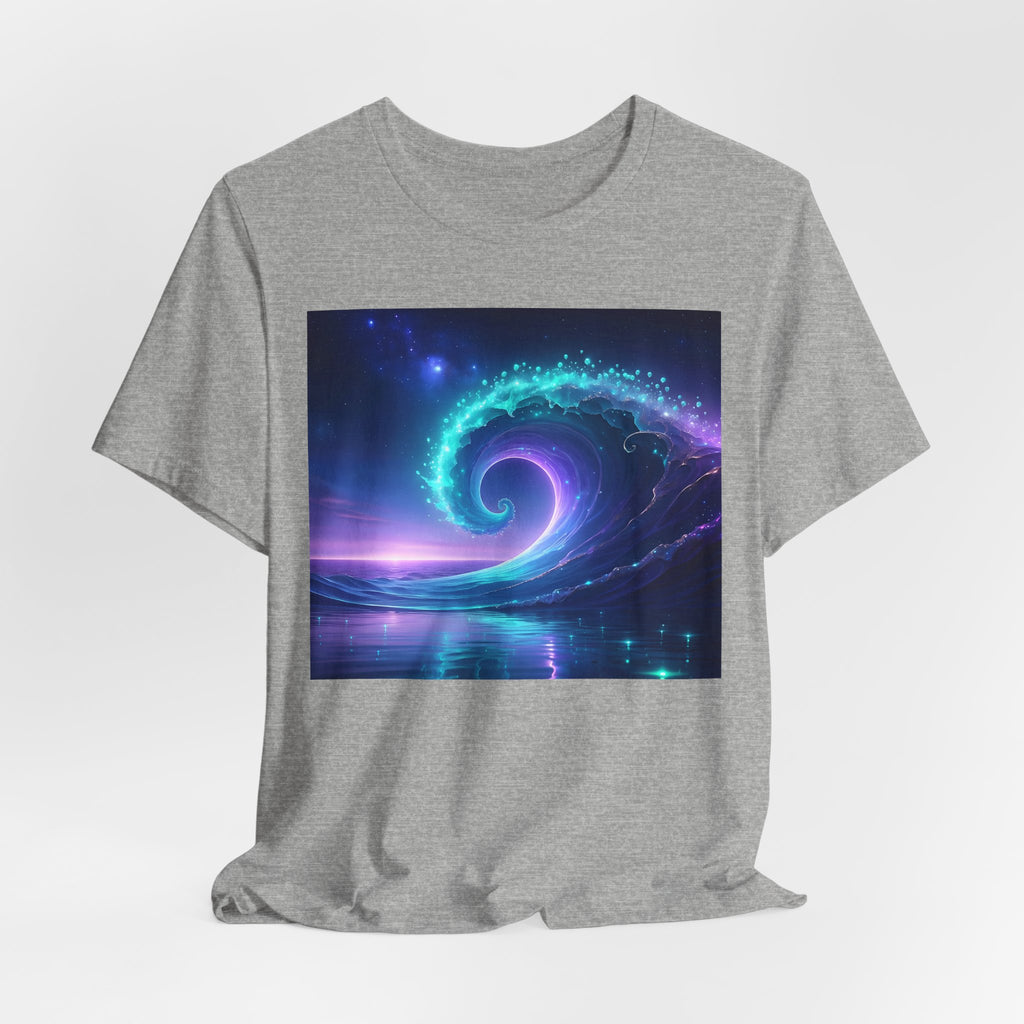 Cosmic Wave Graphic Tee — Neon Surf Ocean T-Shirt