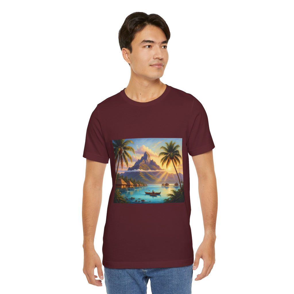 Tropical Sunset T-Shirt — Island Lagoon Scenic Tee