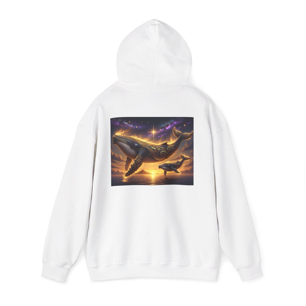 Sunset Whale Hoodie — Ocean Sunset Whale Art Pullover