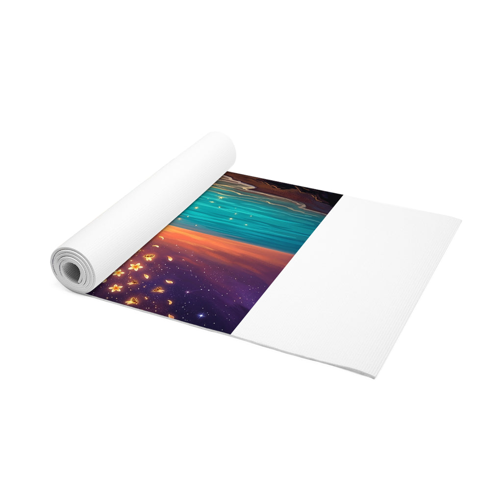 Celestial Pacific Woman Foam Yoga Mat — Sunset Ocean Meditation Mat