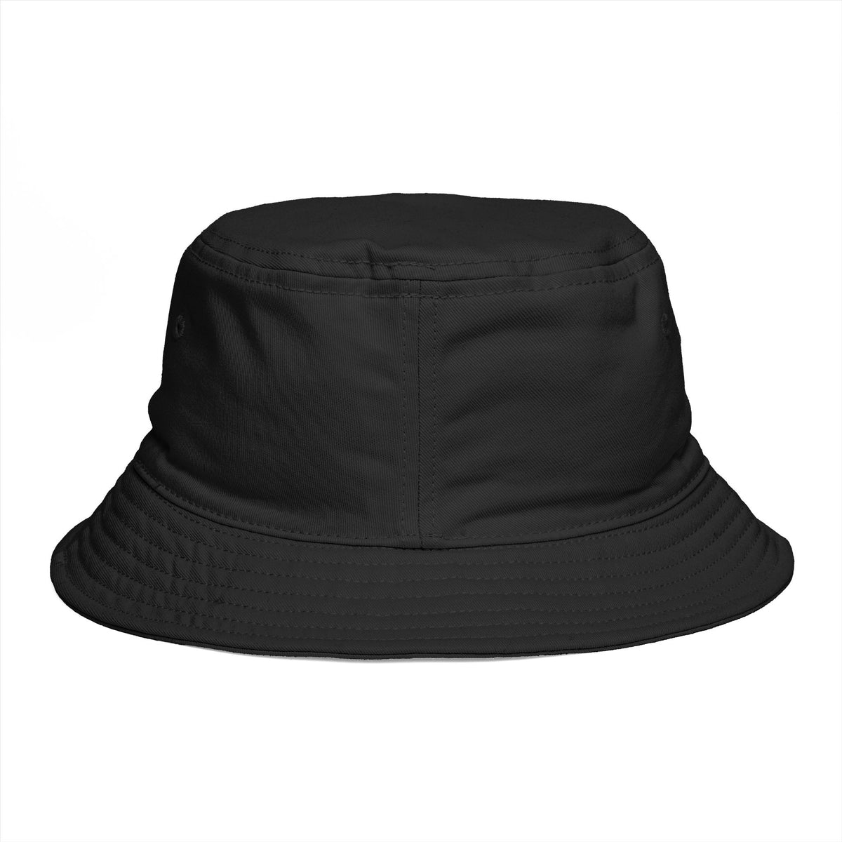 Brown Bucket Hat with Gold and Pearly Emblem — Bold Statement Sun Hat