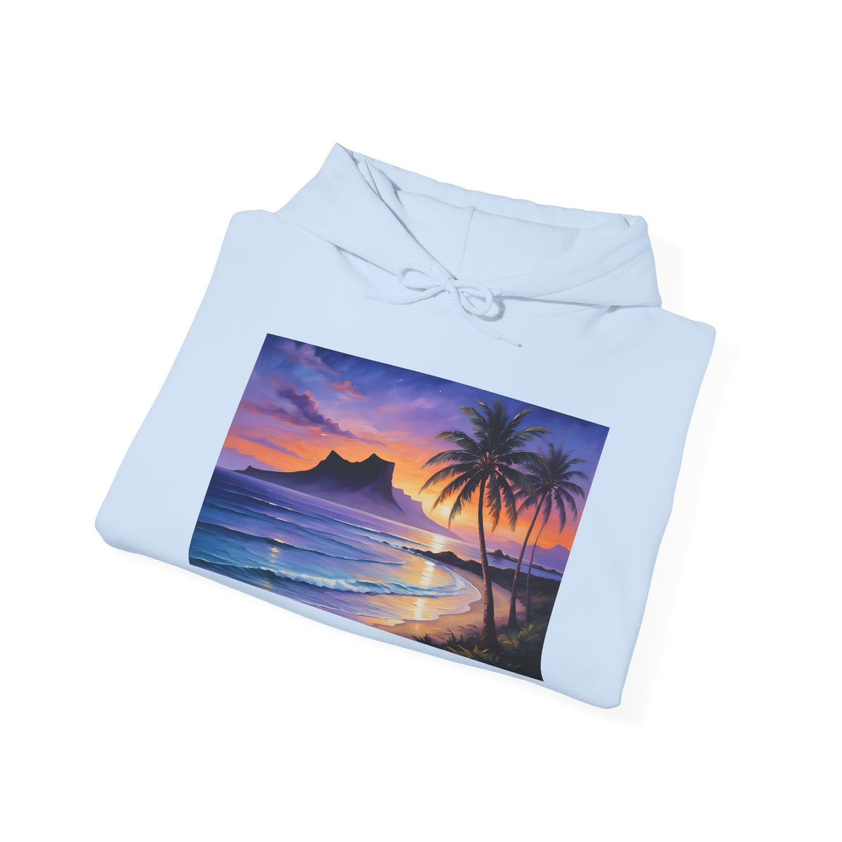 Sunset Beach Hoodie — Tropical Palm Sunset Graphic Sweatshirt