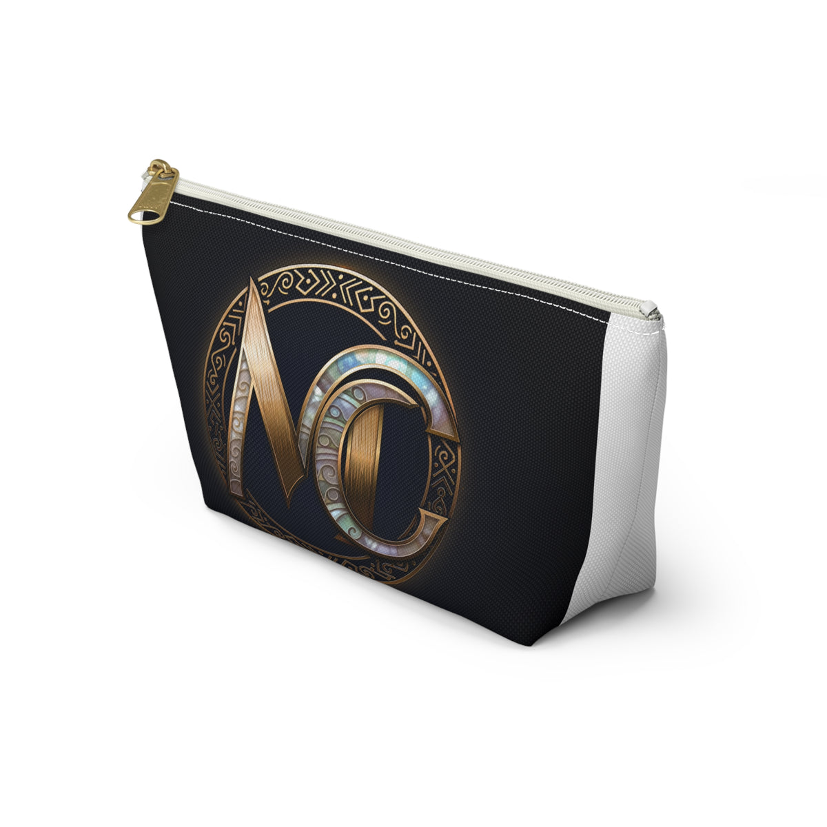 Monogram MC T-Bottom Accessory Pouch — Golden and Pearly Logo Cosmetic Bag