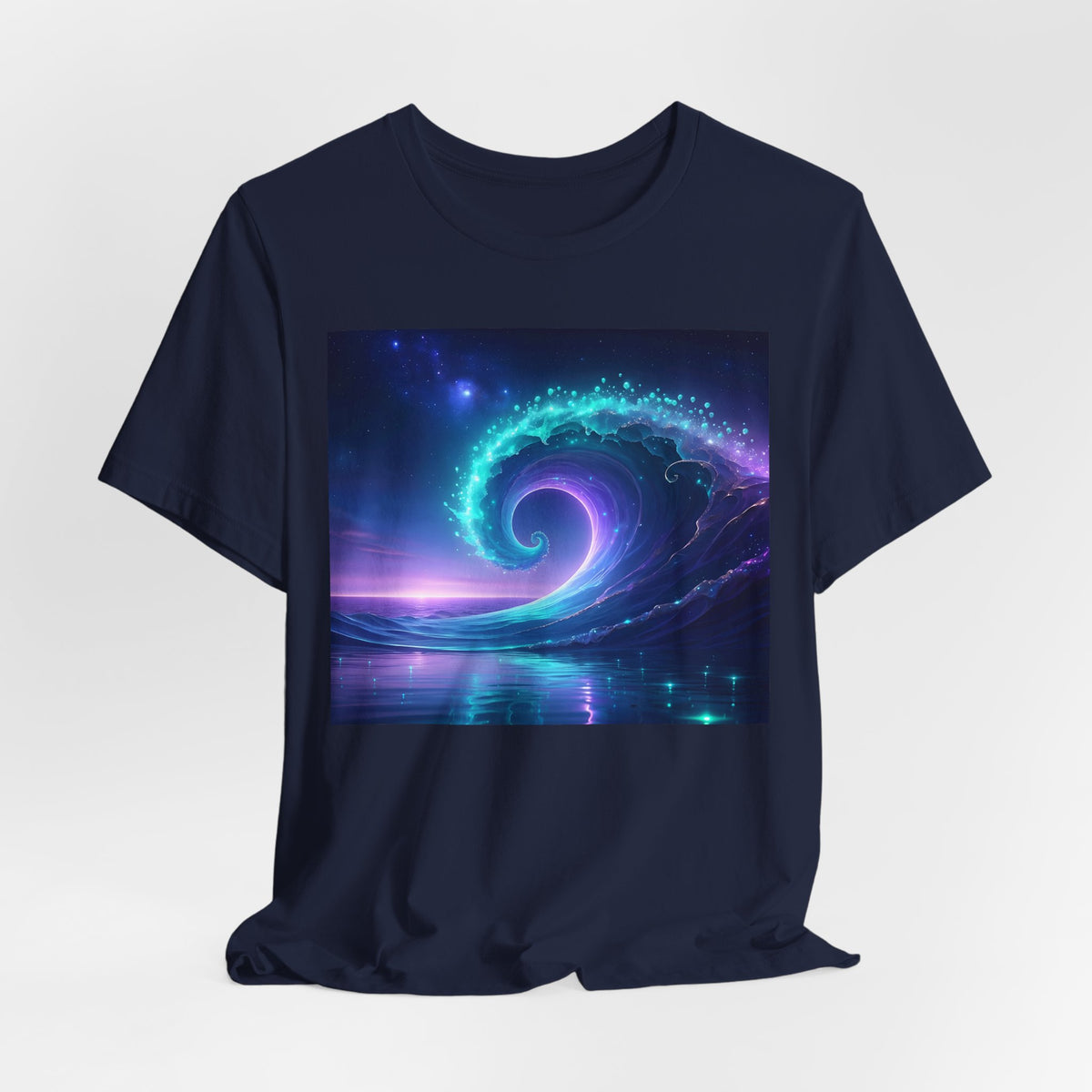 Cosmic Wave Graphic Tee — Neon Surf Ocean T-Shirt