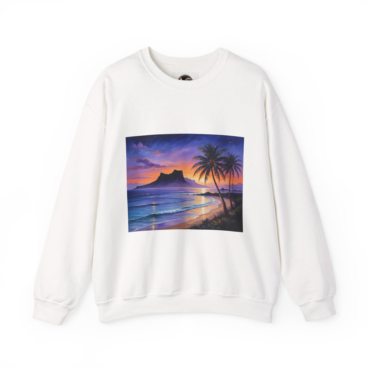 Tropical Sunset Sweatshirt — Hawaiian Beach Scene Crewneck