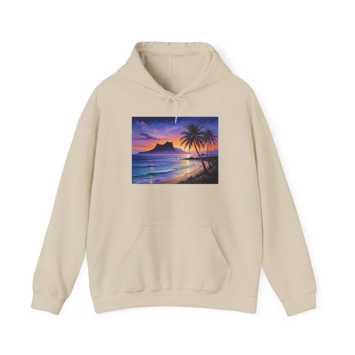 Sunset Beach Hoodie — Tropical Palm Sunrise Graphic Sweatshirt