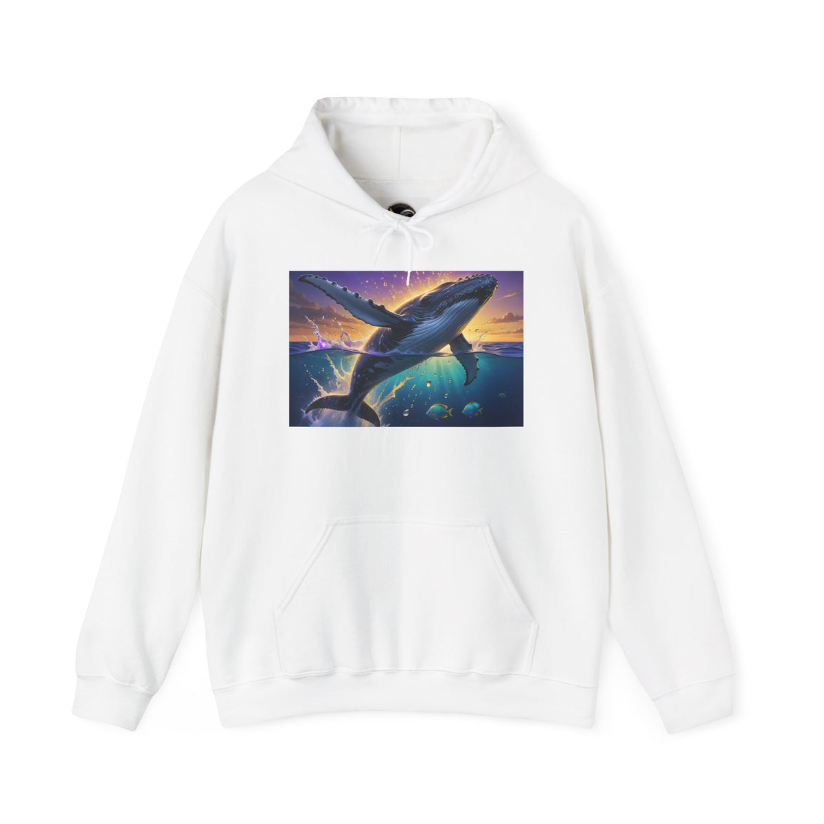 Mystic Whale Sunset Hoodie — Ocean Fantasy Graphic Pullover