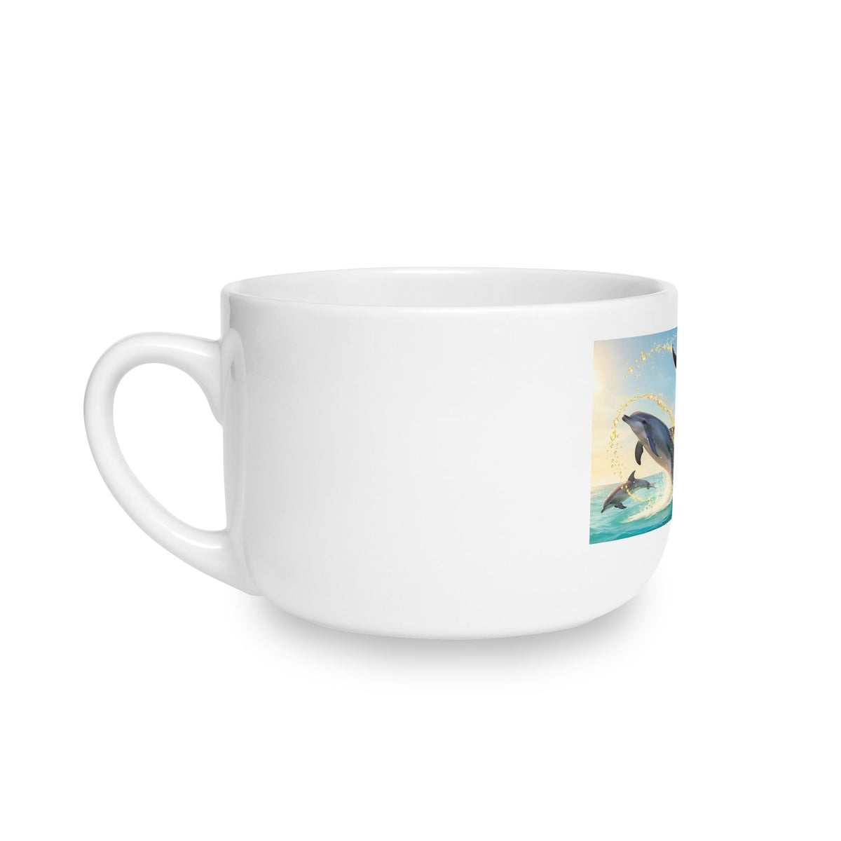 Dolphin & Manta Ocean Scene 25oz Ceramic Latte Mug