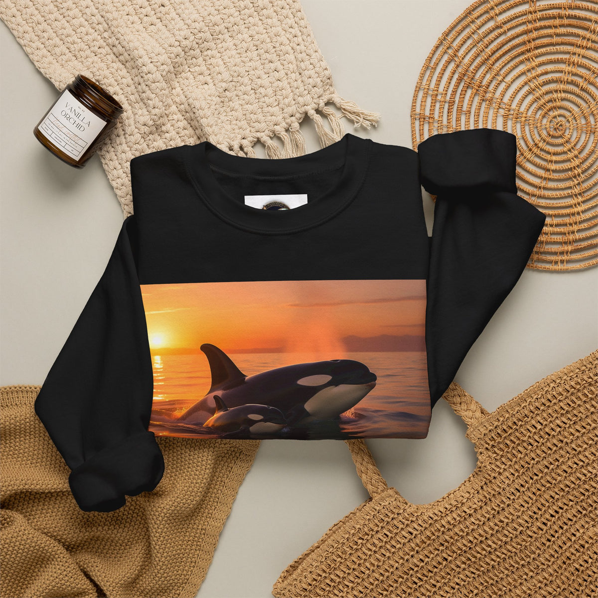 Orca Sunset Crewneck Sweatshirt