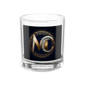 10oz Whiskey Rocks Glass with Elegant Gold NC Monogram — Classic Barware Gift