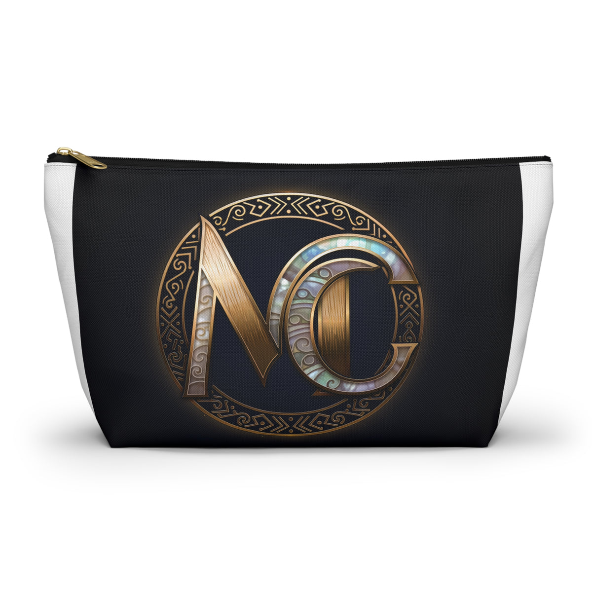 Monogram MC T-Bottom Accessory Pouch — Golden and Pearly Logo Cosmetic Bag