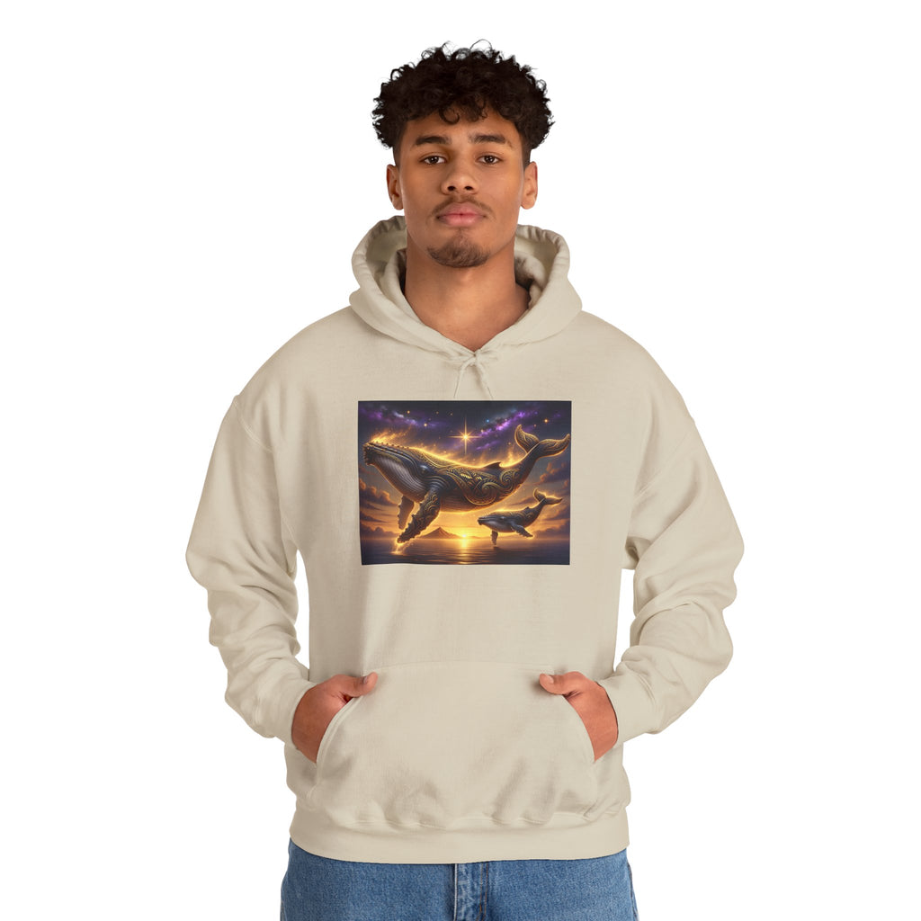 Sunset Whale Hoodie — Ocean Sunset Whale Art Pullover