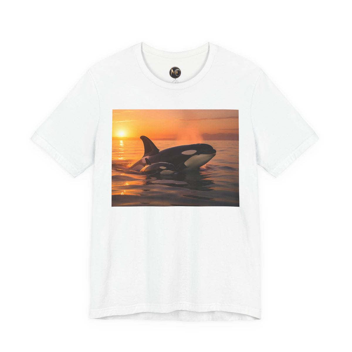 Orca Sunset T‑Shirt — Killer Whale Beach Shirt
