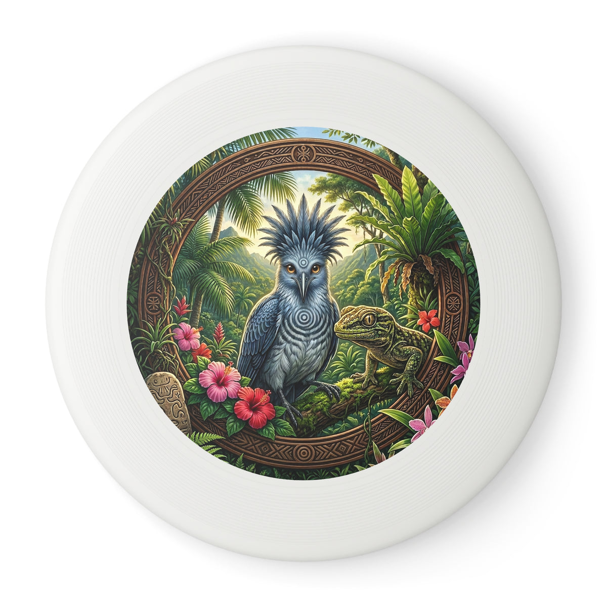 Tropical Bird Wham‑O Frisbee — Jungle Parrot & Lizard Outdoor Flying Disc