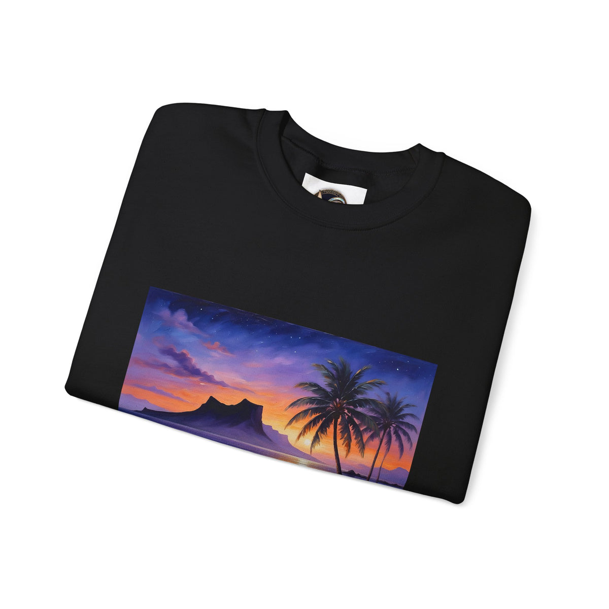 Tropical Sunset Sweatshirt — Hawaiian Beach Scene Crewneck
