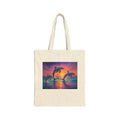 Dolphin Sunset Canvas Tote Bag