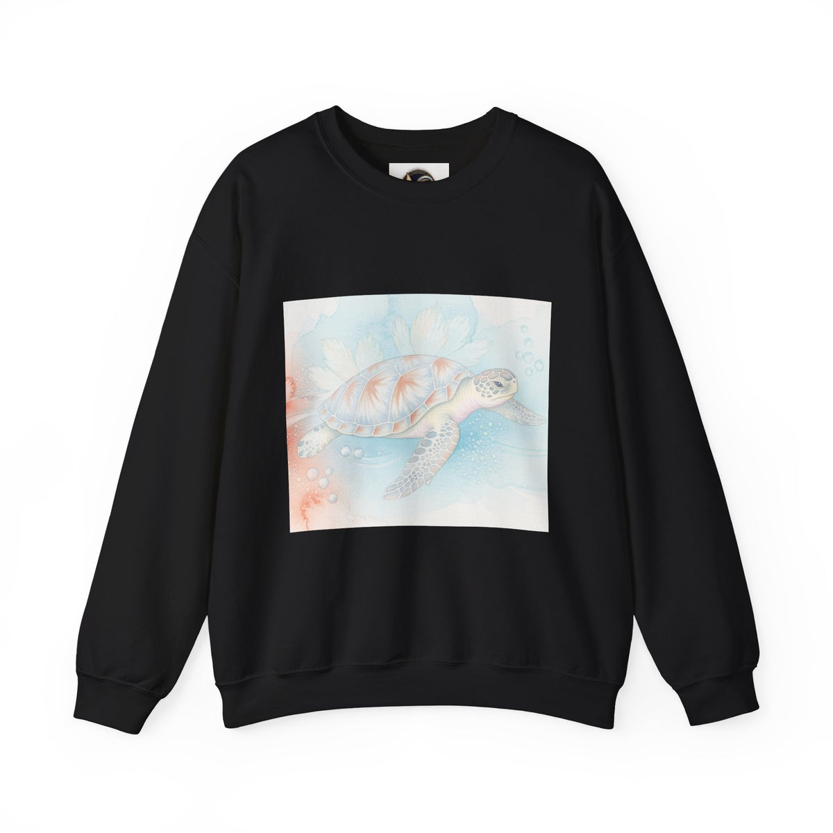 Sea Turtle Art Crewneck Sweatshirt — Watercolor Ocean Turtle Graphic