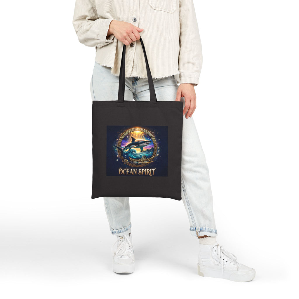 Act As Spirit Canvas Tote Bag — Spiritual Ocean Sunset Art Tote