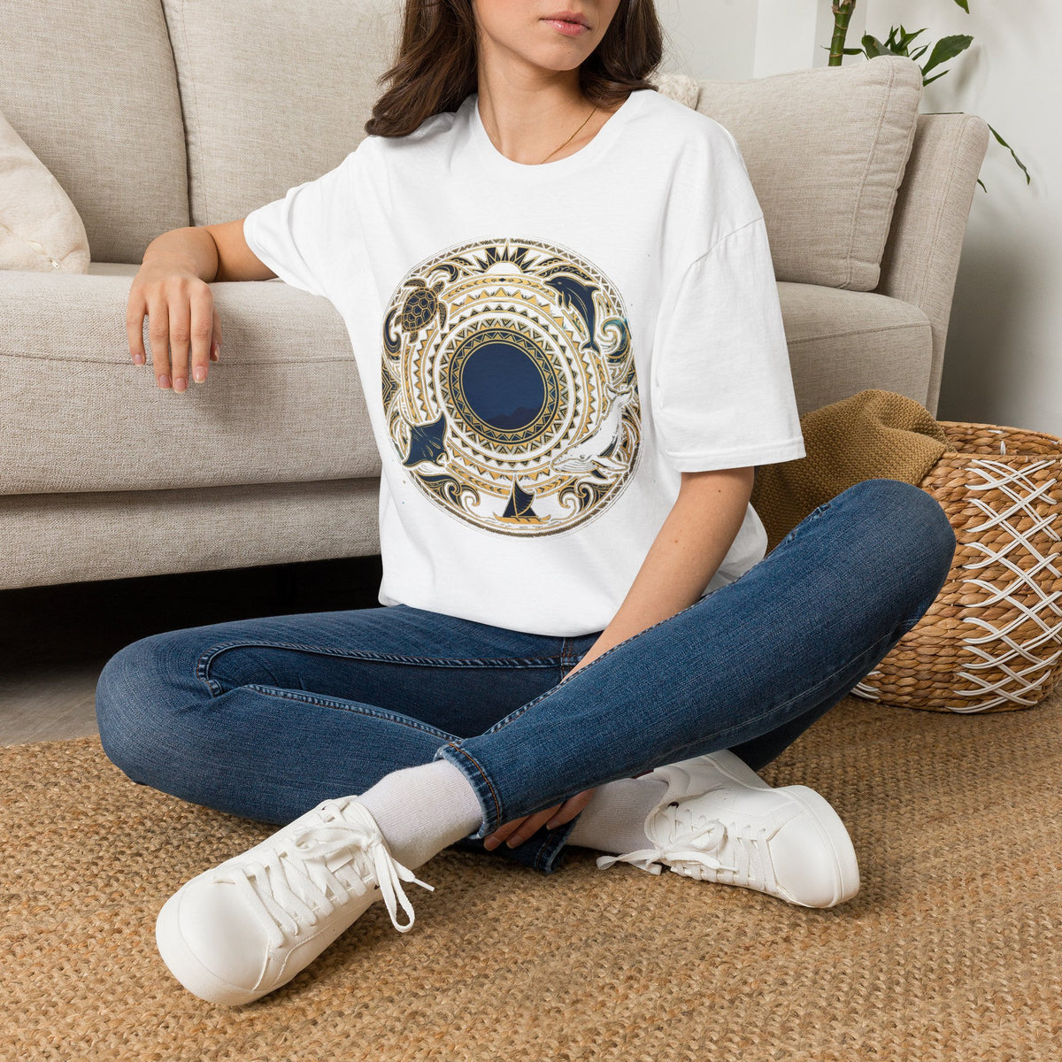 Mandala Sea T‑Shirt — Nautical Tribal Circle Graphic