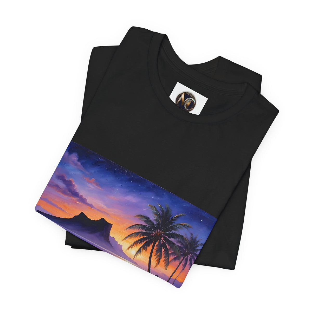 T-Shirt — Tropical Sunset Beach Print